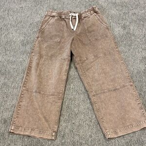GAP Wide Leg Flare Jeans in Washed Brown